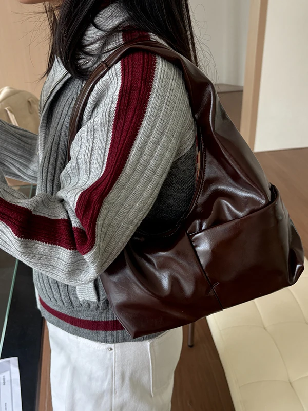 

New Faionable Soft Square Handbag Women's Commuter Underarm Bag Multi-ket Casual Simple Sle Single oulder Bag