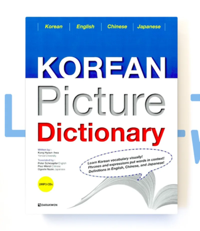 Korean Picture Dictionary English Chinese Japanese Book with MP3 Audio