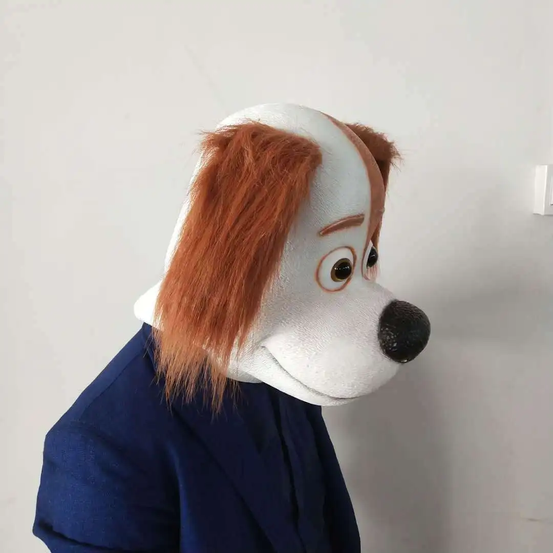 หน้ากากแม็กซ์จากเรื่องชีวิตลับของสัตว์เลี้ยง ‌   หน้ากากสุนัข หน้ากากคลุมศีรษะเต็มใบ สำหรับงานฮาโลวีน งานแฟนซี งานคอสเพลย์ อุปกรณ์ประกอบชุด