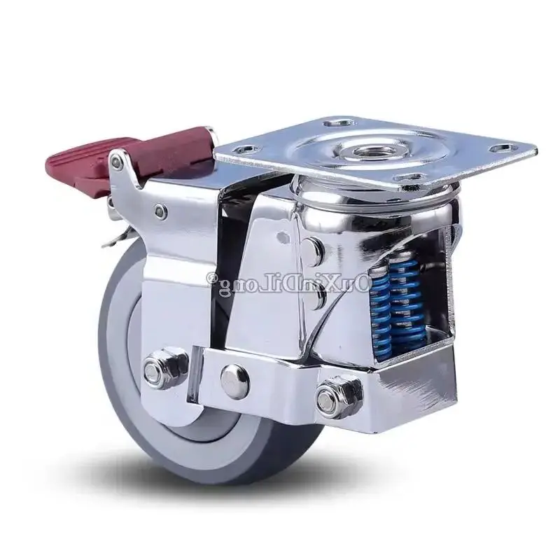 HOT 4PCS Heavy Equipment Gate Industrial Casters Spring Anti-Seismic Castors with Damping Wheels Smoothly Moving Rollers Runners