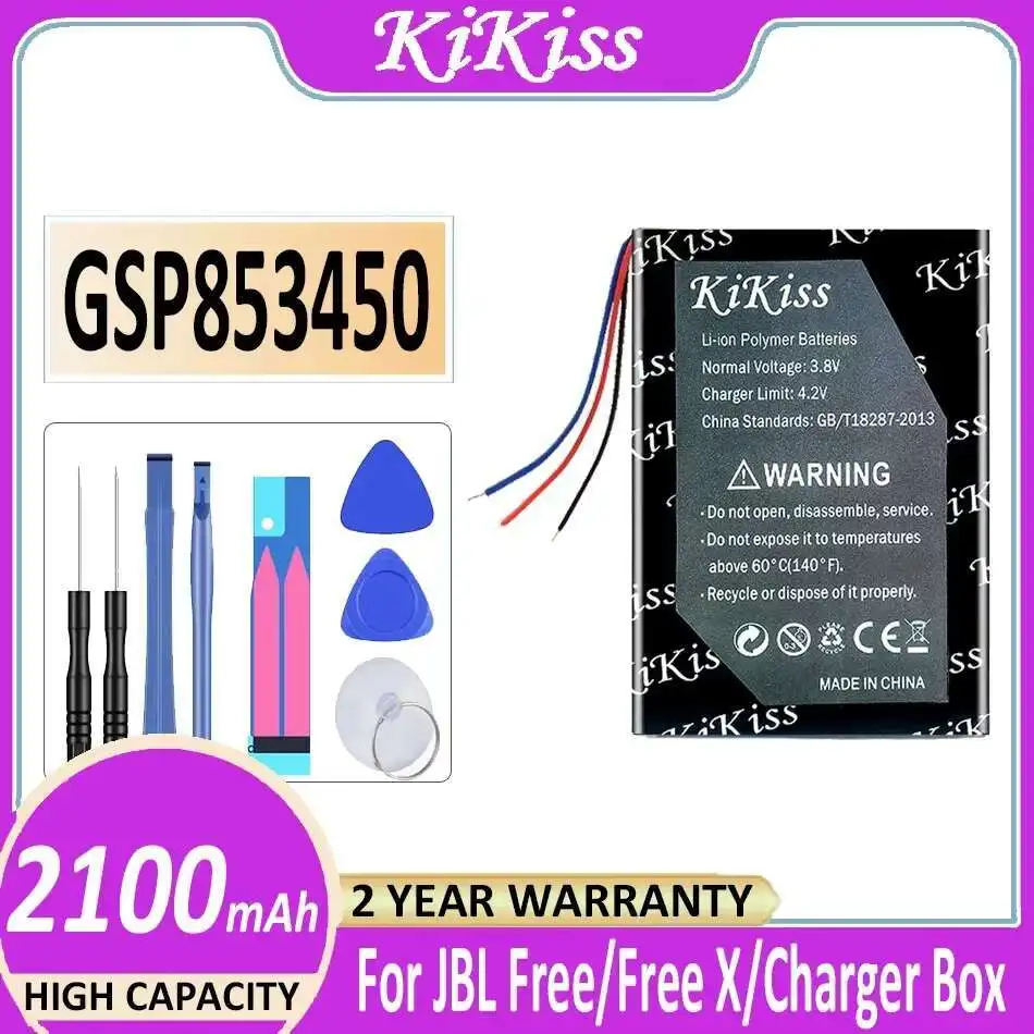 

Safe For Jbl Free X Charger Box Wireless Headphone Charging Case Battery GSP853450 Environmentally Friendly 2100Mah