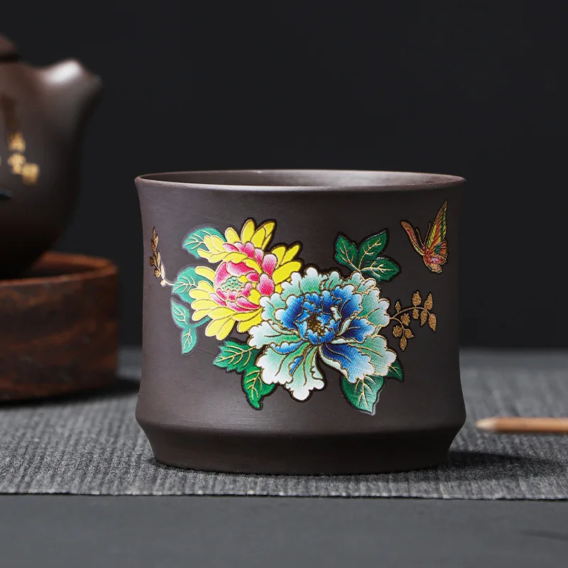Heat-sensitive Color-changing Tea Cup Purple Clay Master Cup Porcelain Teacup Ceramic Tea Cup  Personal Teacup