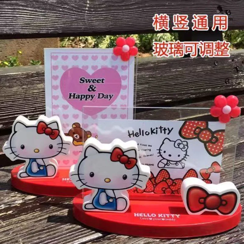 Sanrio Hello Kitty Picture Frame Kawaii Cartoon Acrylic Photo Frame Girl Oval Rectangle Shape Frames For Wedding Gift Home Decor