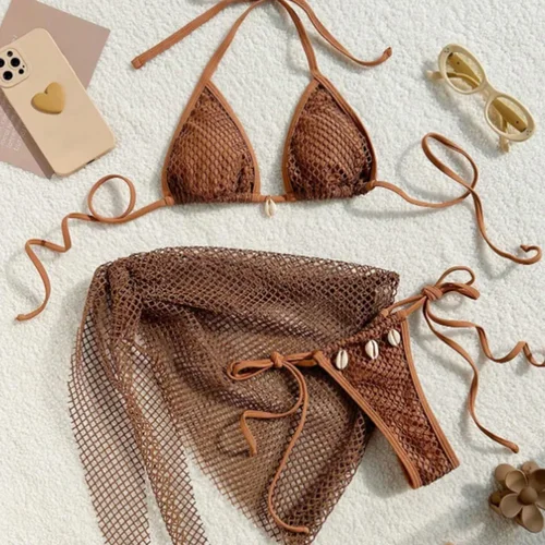 2025 Bikinis sexis, trajes de baño femeninos, traje de baño de tres piezas para mujer, ropa de baño para playa, trajes de baño, conjunto de Bikini brasileño, bañista para piscina