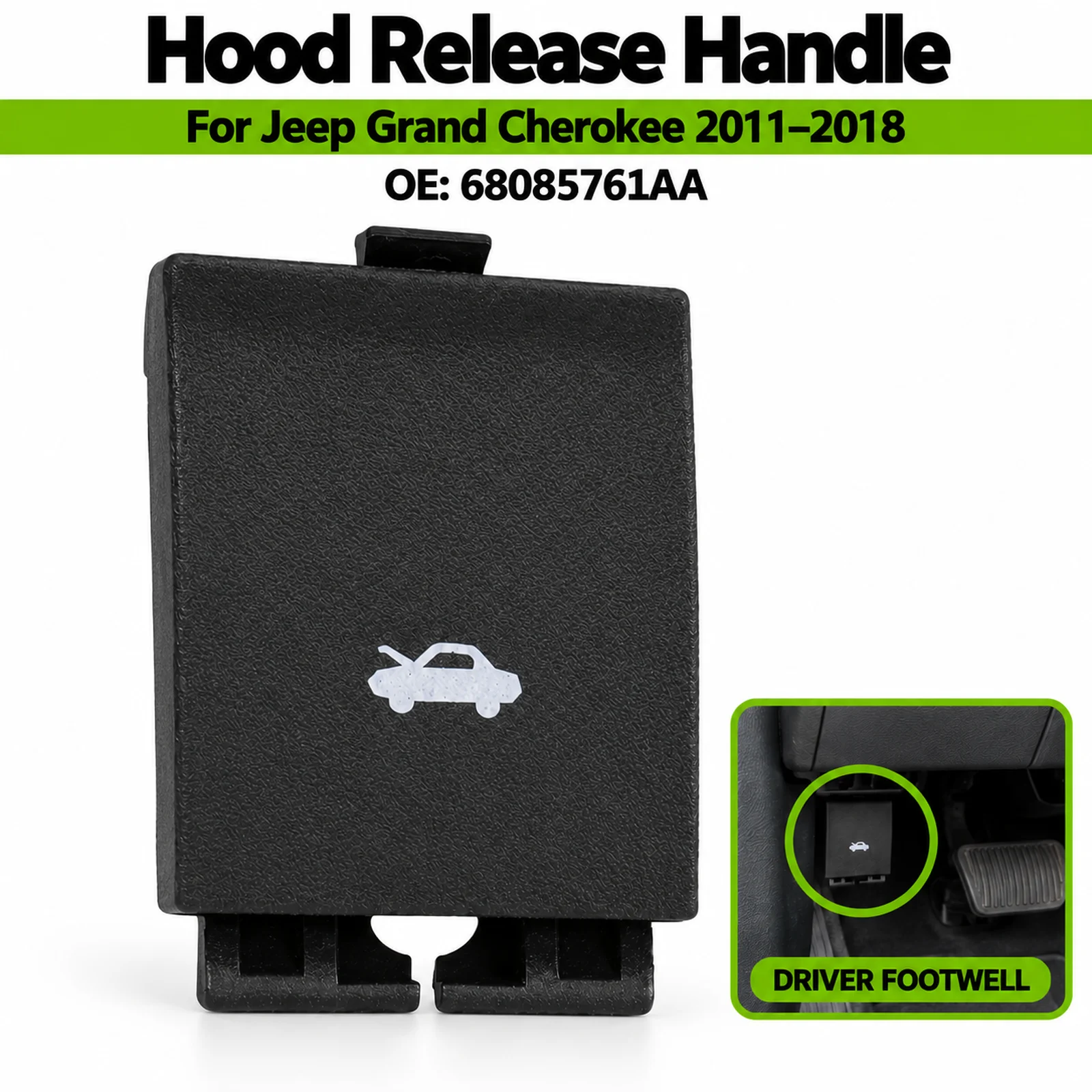 Hood Release Pull Handle for Jeep Grand Cherokee Dodge Durango Charger Ram Chrysler 300 2011-2018 Replacement Part OE 68085761AA