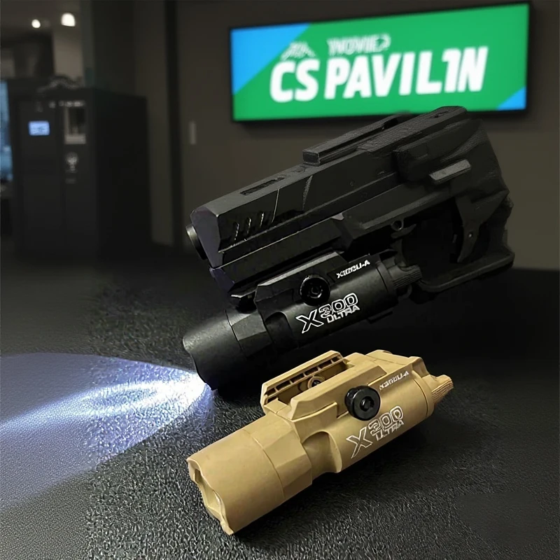 X300U-A ضوء تكتيكي متعدد الوظائف: يناسب السكك الحديدية مقاس 20 مم، لعبة بنادق الادسنس والصيد ومطابقات CS وألعاب الحرب
