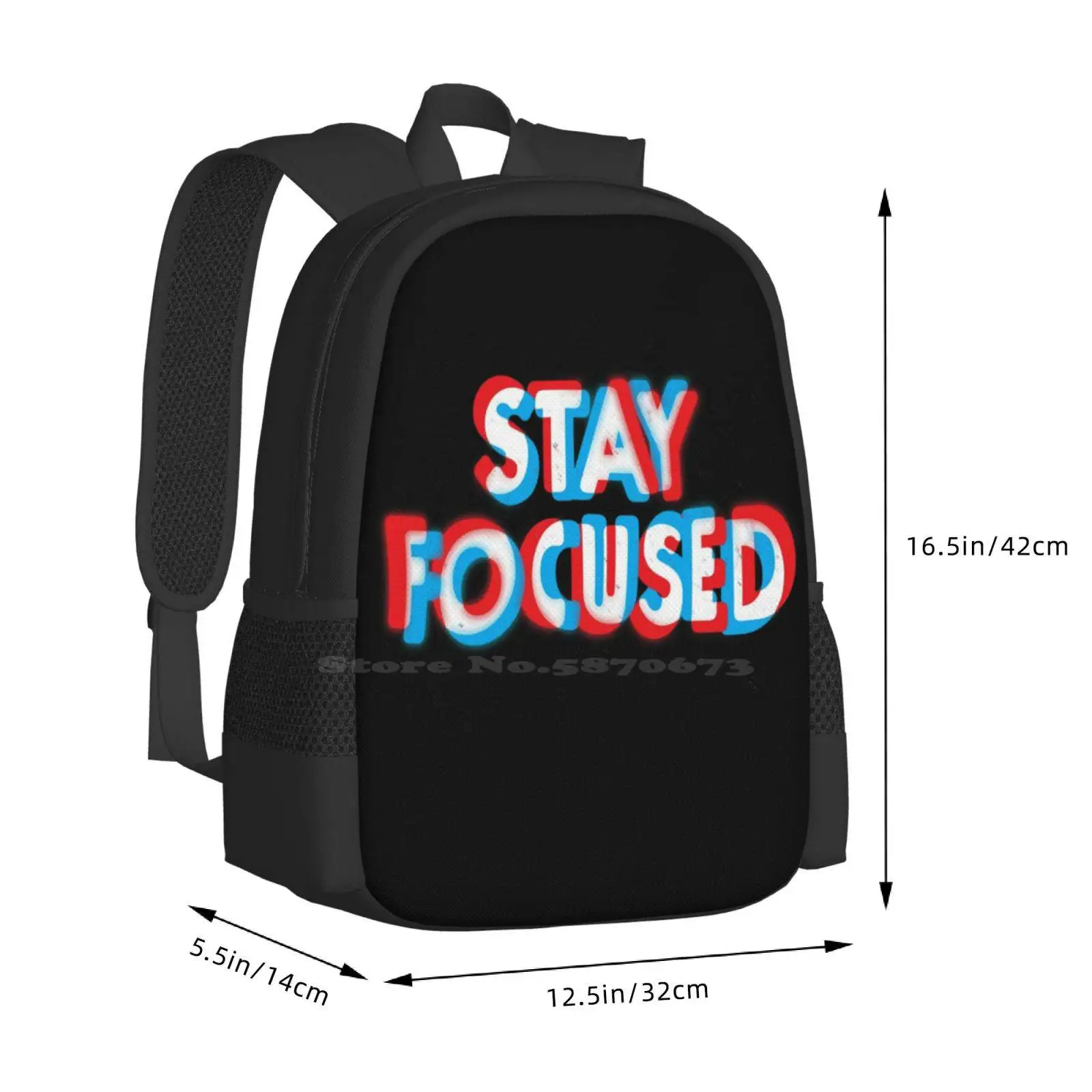 Stay Fashion Pattern Design Travel Laptop School Backpack Bag Type Typography 3D Fun Minimal Graphic Design For Men Shop Art