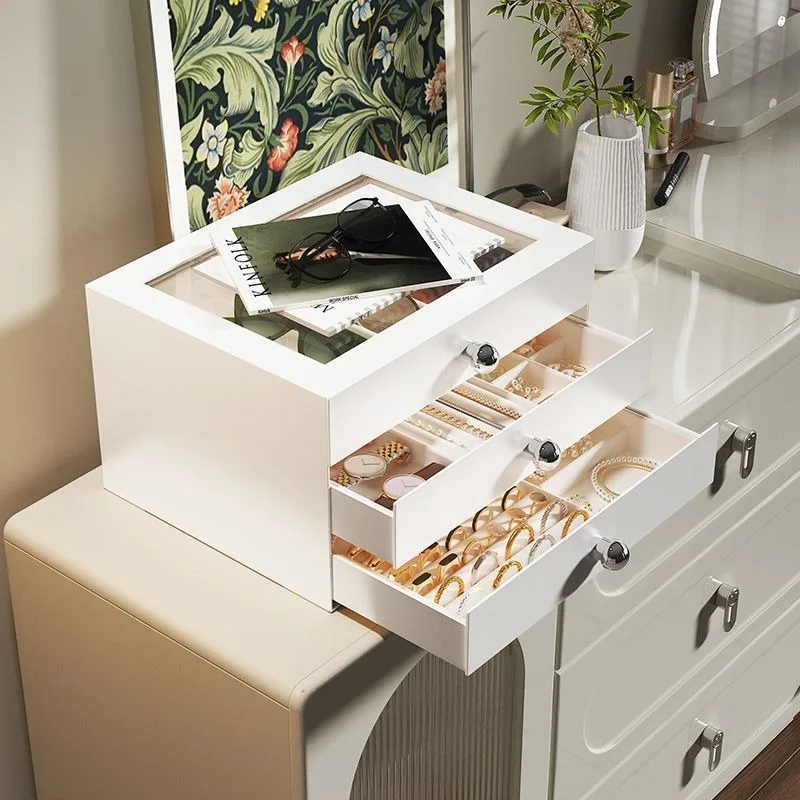 Desktop drawer storage box, premium integrated desktop jewelry box, new gold jewelry storage artifact
