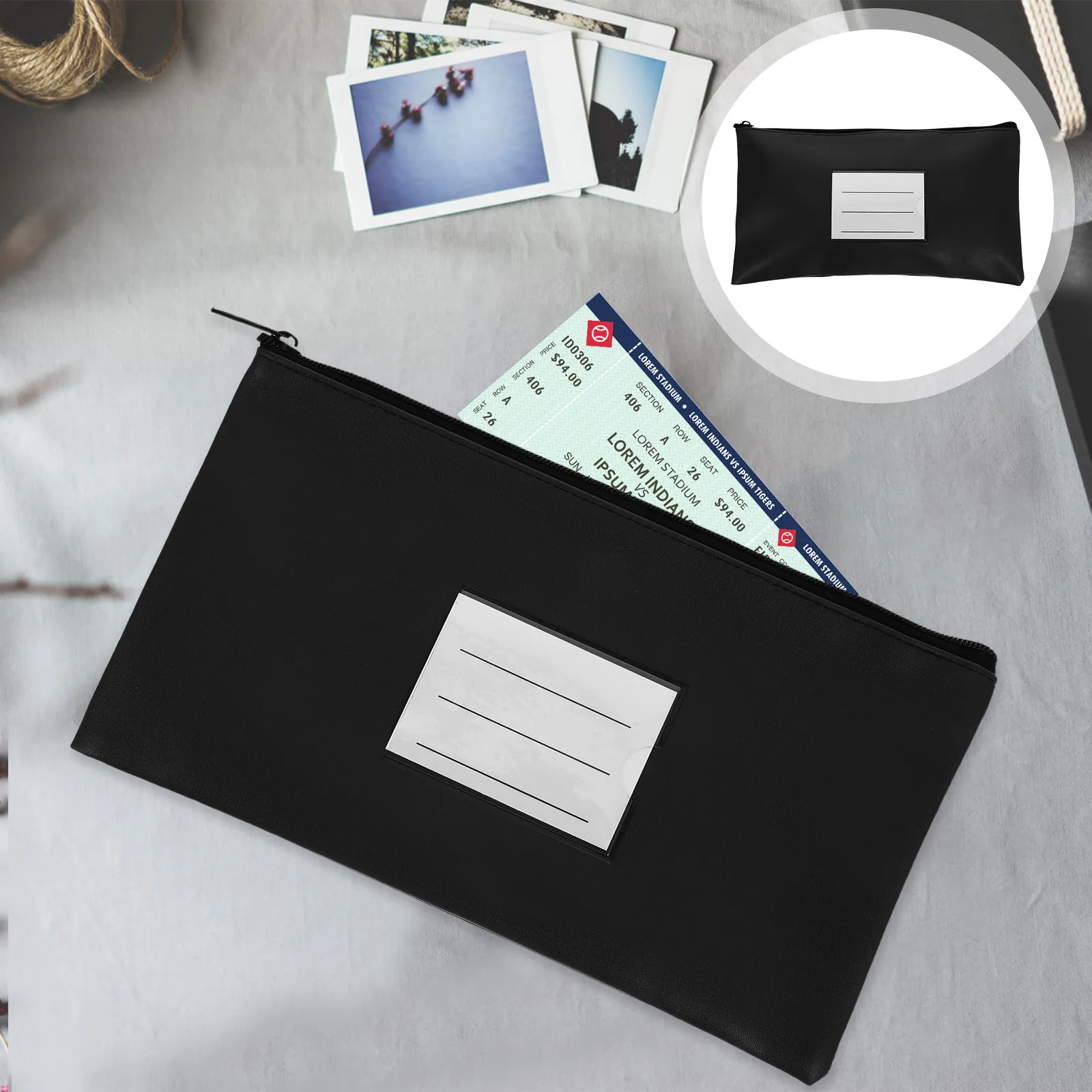 

Multi Function Cash Wallet Organizer Pouch Made of PU and Aluminum Alloy for Bills Money Files Travel Business Daily Use