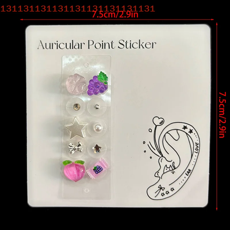 10 بقع تدليك بذور الأذن ضغط عصا الأذن نقطة ملصقات الكرز والفراولة الوخز بالإبر ملصقات الأذن الأذن #1