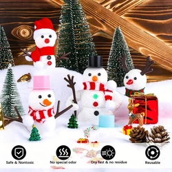 12pcs DIY Snowman Craft Kit - Clay Snowmen for Christmas Stocking Fillers & Tree Ornaments, Festive Holiday Decorations