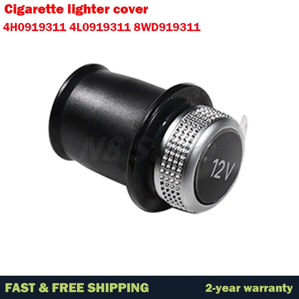 For Audi A3 A4 A5 A6L Q3 Q5 RS7 4H0919311 4L0919311 Chrome-Plated Cigarette Lighter Plug Cigarette Lighter Cover 8WD919311 12V