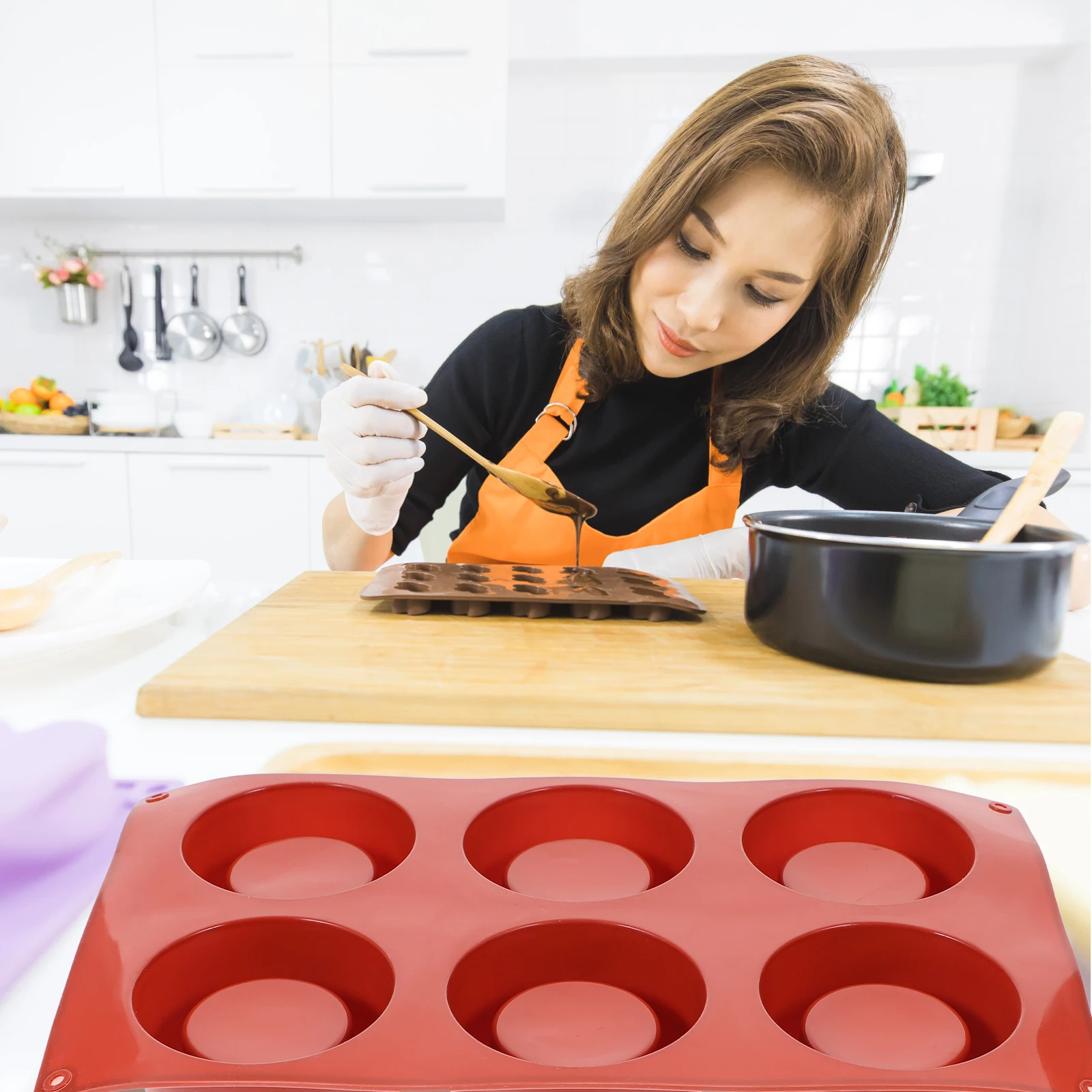 

1pcs Silicone Cake Cup Molds Baking Tools Chocolate Fondant Diy Cookie Scented Kitchen Mold Biscuit Tool Heat