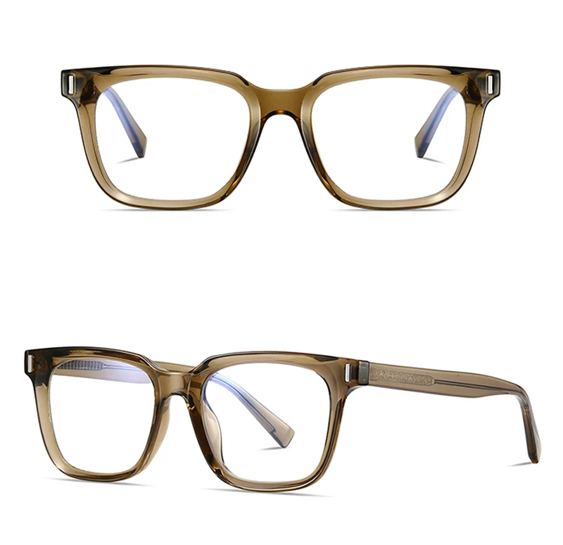 Kachawoo Anti-Blaulicht-Brille, TR90-Acetat, quadratischer Brillenrahmen für Damen, Trend, koreanischer Stil, Unisex, transparent, grau – Detail 11