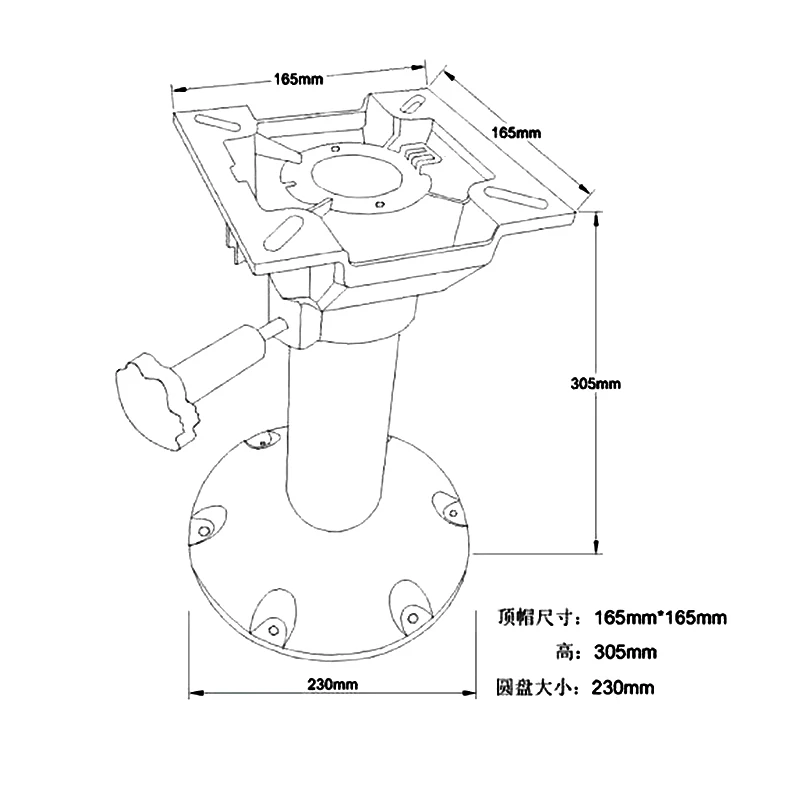 Marine seat: manual swivel leg room, wheel boat, yacht seat base bracket, pluggable base support