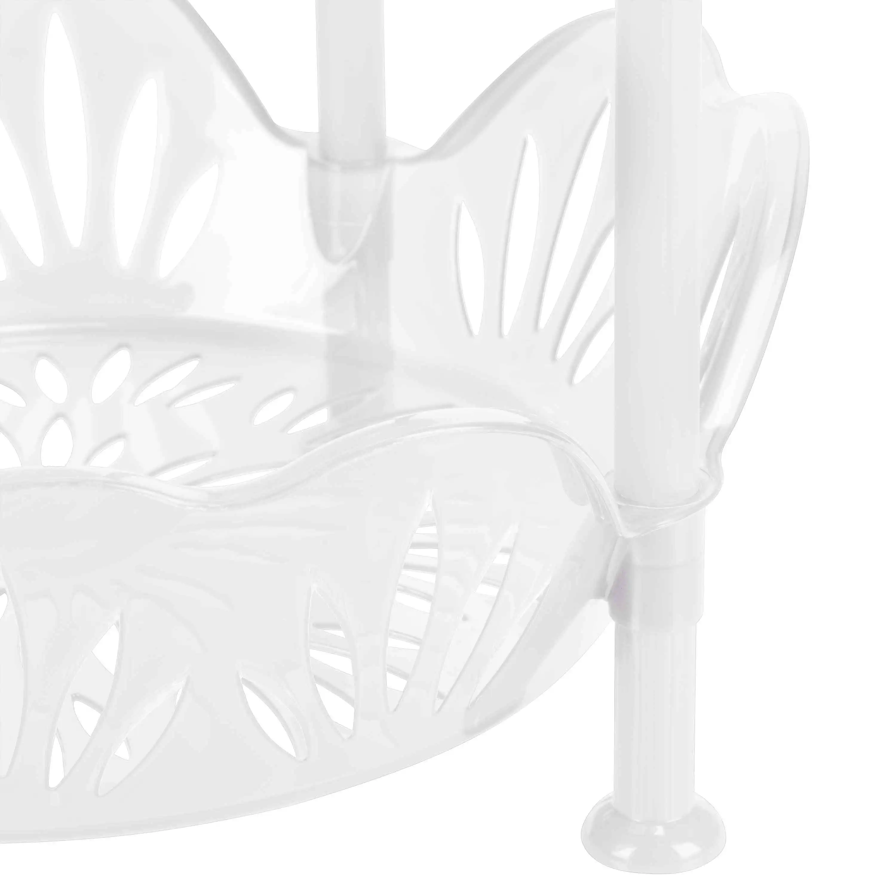 Kitchen Details 4 Tier Large Plastic Basket Shelf Organizing Rack, White