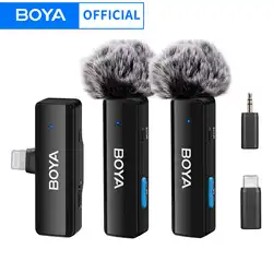 BOYA BOYALINK Een draadloze lavaliermicrofoon voor iPhone iPad Android-telefoons Type C DSLR-camera Youtube Live streaming-opname