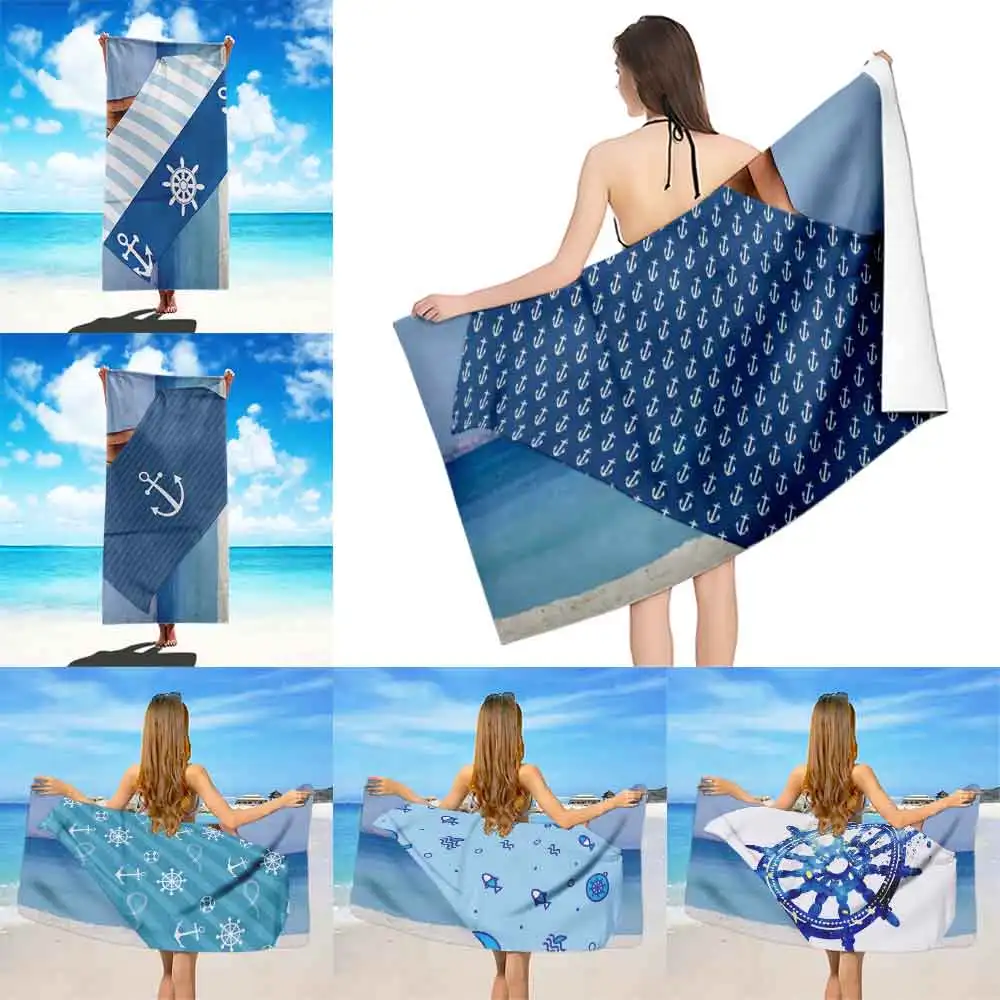 

Nautical Signs Beach Towel Microfiber Sand Free Quick Dry Soft Sandproof Pool Towels Gift for Women Travel Gym Shower Camping