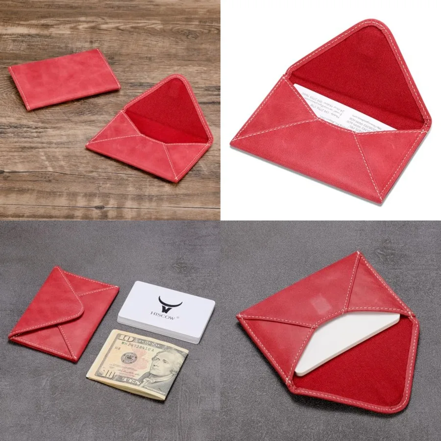 

Envelope Business Card Case with Magnet Closure - Italian Calfskin