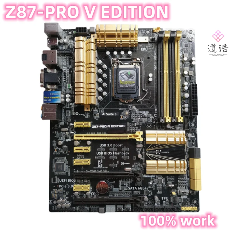 

For Z87-PRO V EDITION Motherboard 32GB PCI-E3.0 DVI VGA HDMI SATA III LGA 1150 DDR3 ATX Z87 Mainboard 100% Tested Fully Work