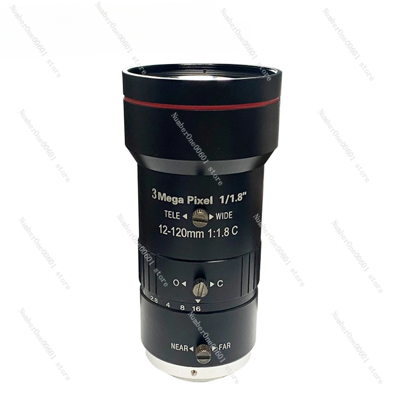 Industrial lens high definition C port, manual aperture, zoom lens 120mm telephoto, machine vision lens