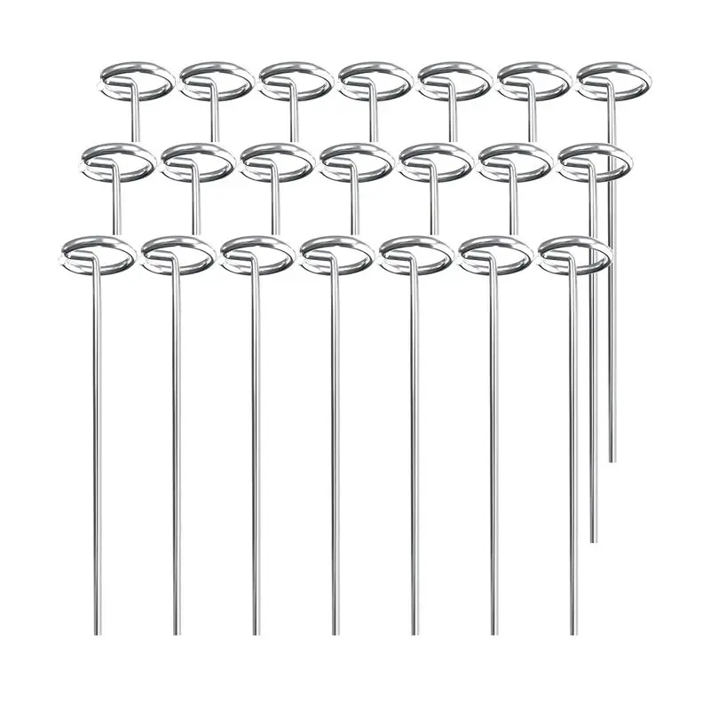 A74E-6 Inch Galvanized Landscape Sod Stakes Garden Staples Landscape Fabric Staples 50 Pcs
