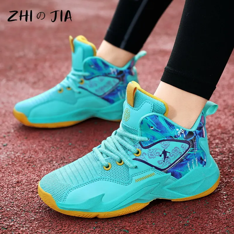 

New Children's Fashion Trend Shoes Lightweight Mesh Breathable Sneaker Professional Boys Anti slip Training Basketball Footwear