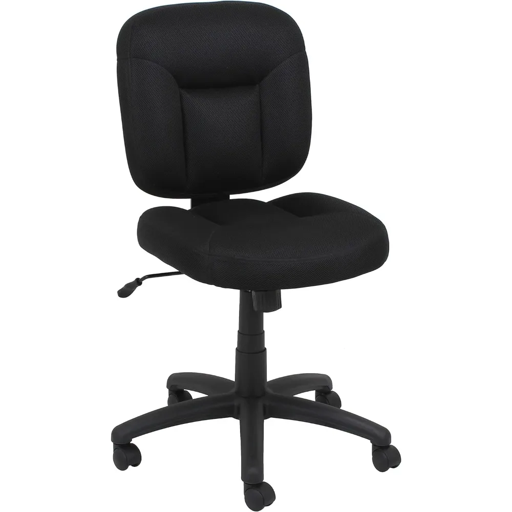 

Low-Back Office Desk Chair, Adjustable Height, 360 Degree Swivel, Fabric Upholstery, Black