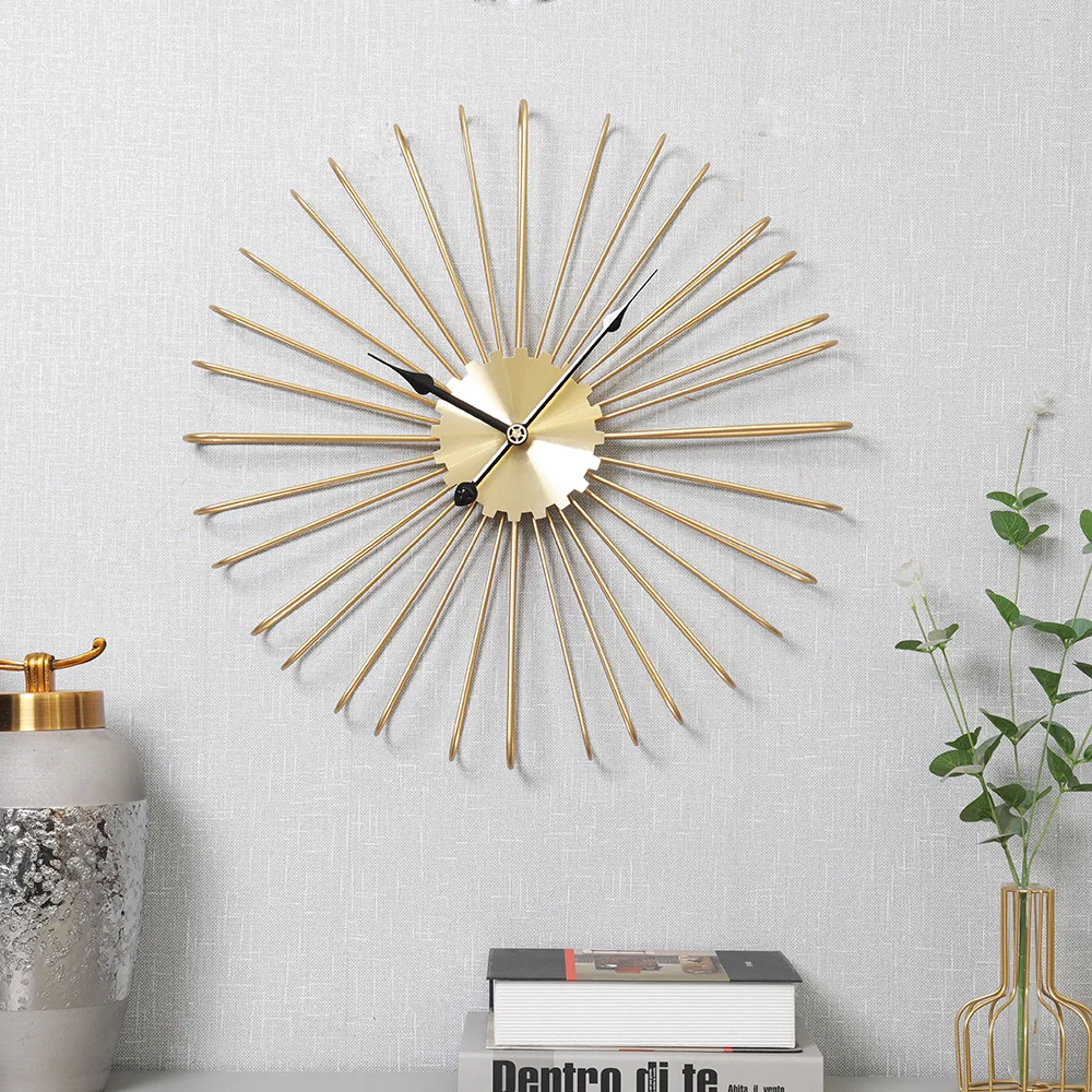 Creative Flower Decoration，Iron Wire Gear Wall Clock