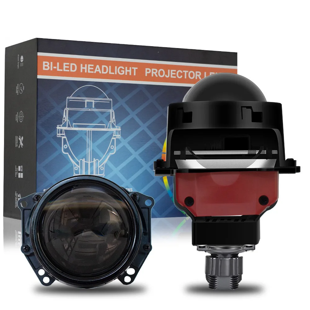 

3 Inch Bi LED Projector Lens Car Headlight Retrofit Hi Lo Beam 12V 80W 6000K Double Reflectors