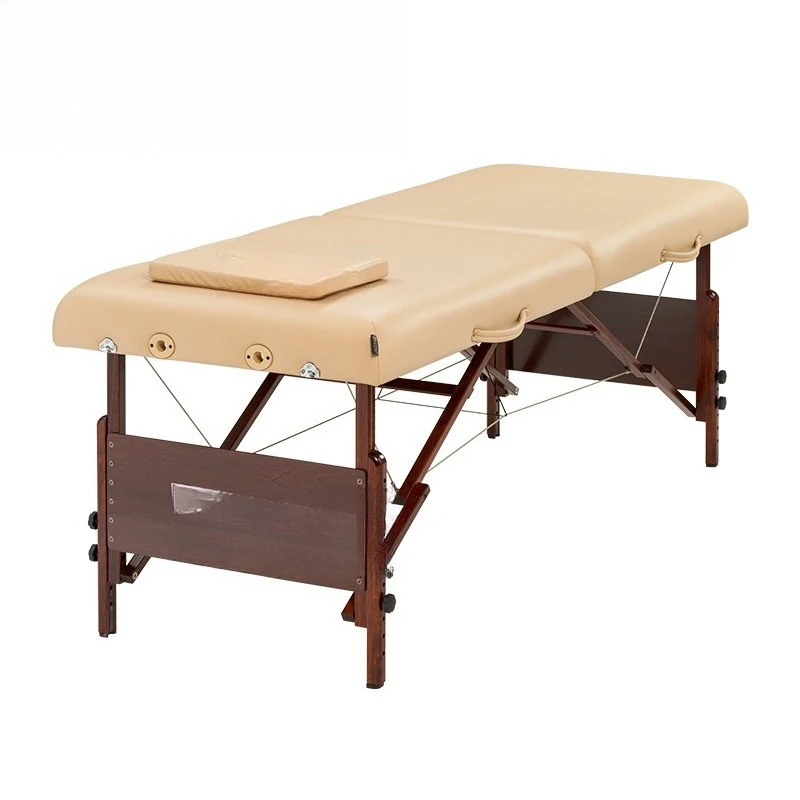 

Beauty massage bed, beauty salon treatment bed portable folding massage solid wood drop type