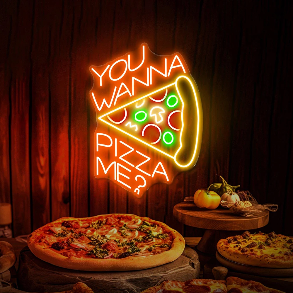 

Custom Pizza Neon Sign You Wanna Pizza LED Neon Sign Food Shop Wall Decor Personalized Bar Room Party Restaurant Welcome Signs