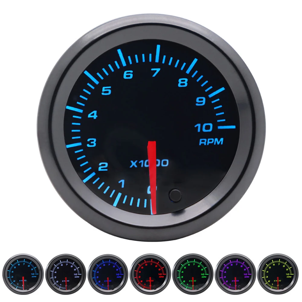 2,52mm LED Getönte 7-Farben-Serie: Boost/Wassertemperatur/Öltemperatur/Öldruck/Voltmeter/Luft-Kraftstoff-Verhältnis/EGT/Drehzahlmesser für Fahrzeuge – Detail 32