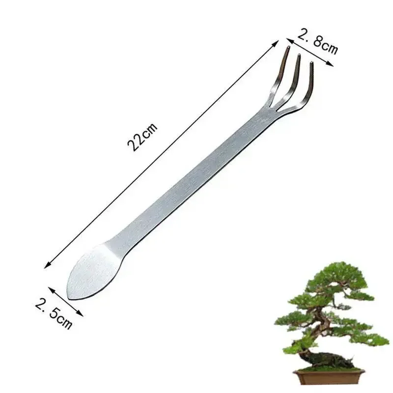 

1Pc Stainless Steel Root Rake Multifunctional Bonsai Potted Plants Loosen Soil Tool Handheld Rustproof Rake Home Gardening Tools