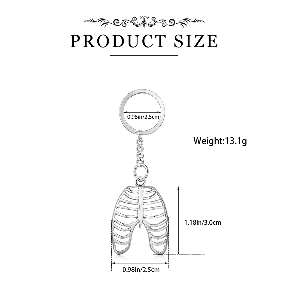 Hanreshe Medical Lung Keychain Jewelry 3D Hollow Design Pendant Keyring Jewelry for Surgeon Doctor Nurse Bag Decoration