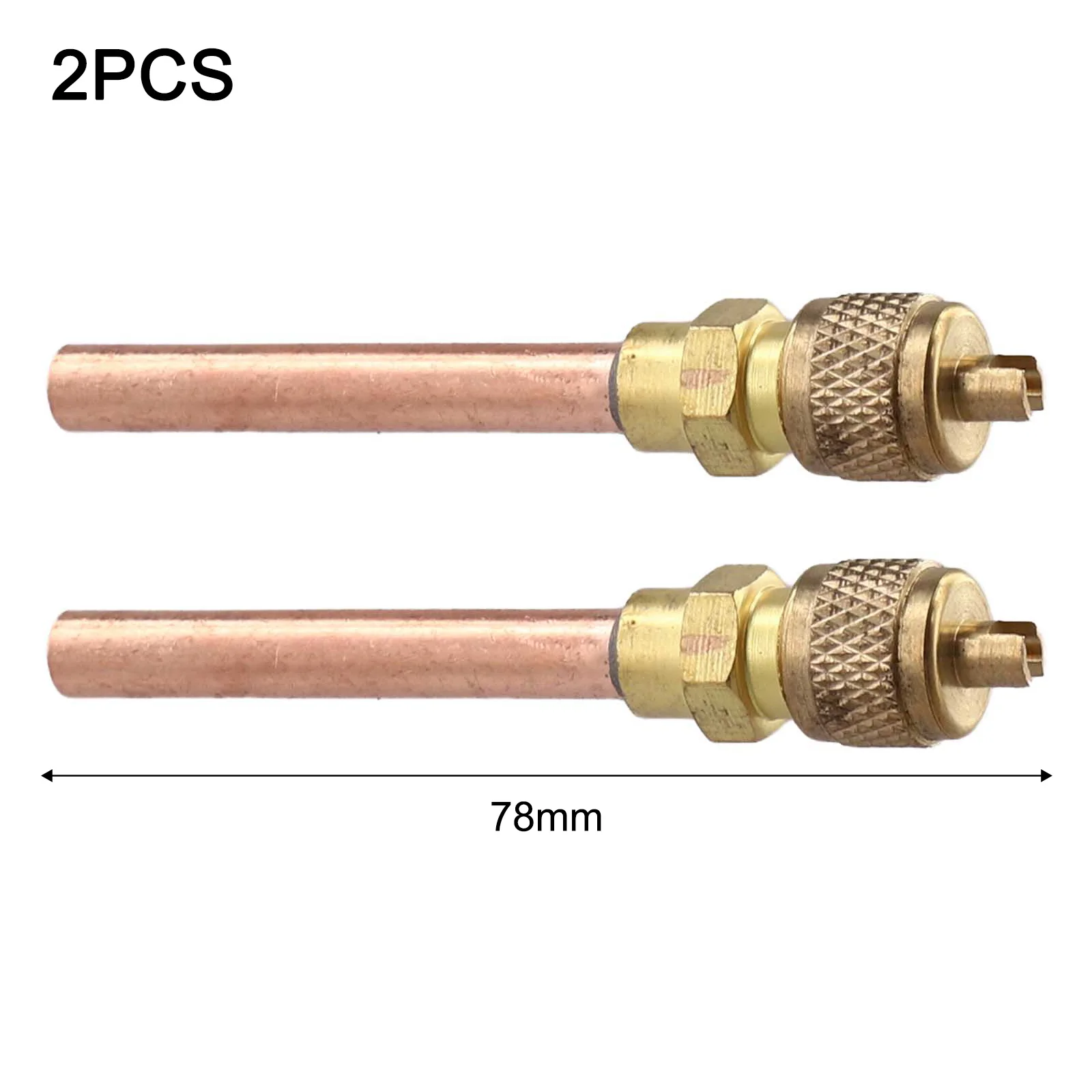 Copper Maintenance Valve Straight Through 6.35mm Outer Dia Core AC Refrigeration For Refrigerators Maintenance Valve