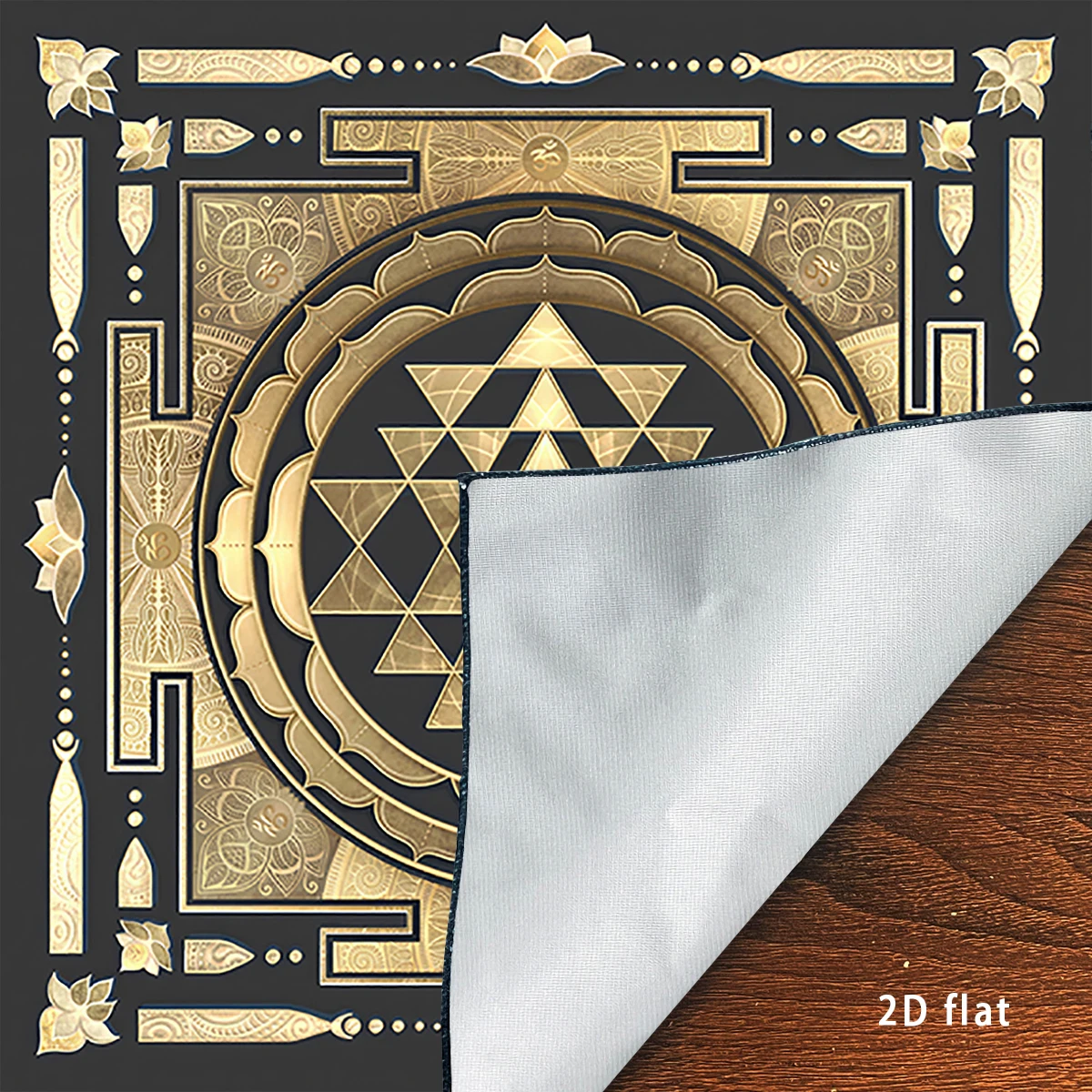Golden Sacred Geometry Altar Cloth Spiritual Mandala Squar Tarot Tablecloth For Divination Decor Witchcraft Oracle Cards Pads