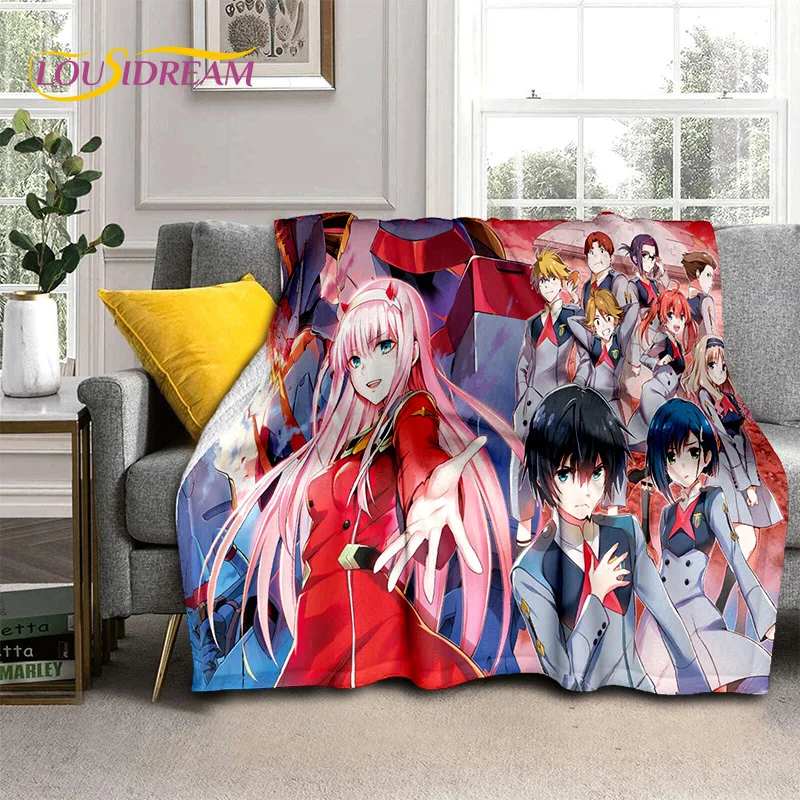 DARLING in The FRANXX Cartoon Zero Two Sexy Girl Blanket,Soft Throw Blanket for Home Bedroom Bed Sofa Picnic Cover Blanket Kids