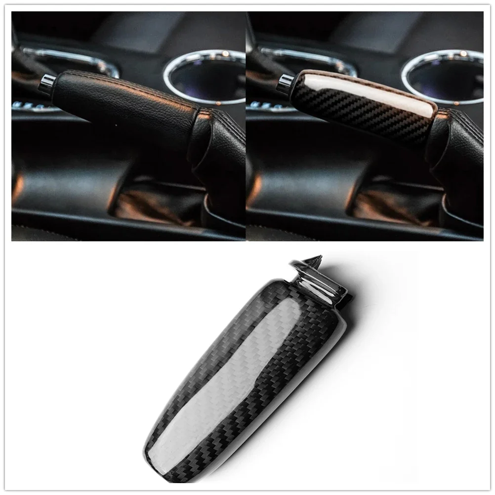 

New！For Ford Mustang 2015 2016 2017 2018 2019 2020 2021 2022 Brake Handbrake Grip Cover Trim Carbon Fiber Parking Hand Paddle Ca