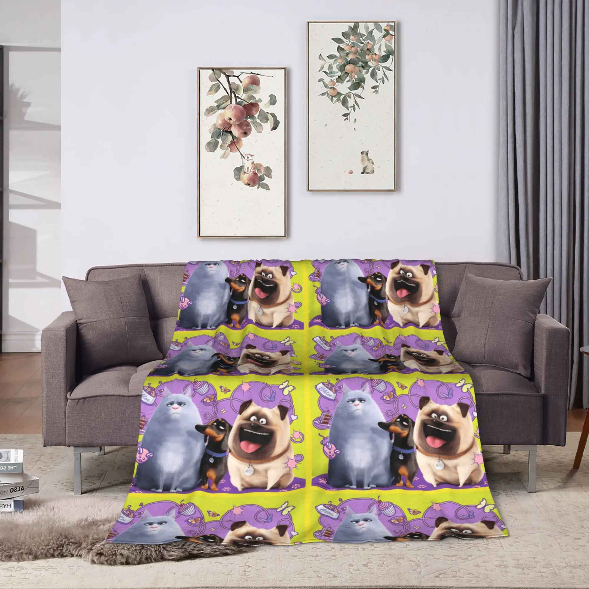 The Secret Life of Pets Blanket Quality Super Soft  Throw Blanket Spring Travel Office Outdoor Funny Bedspread