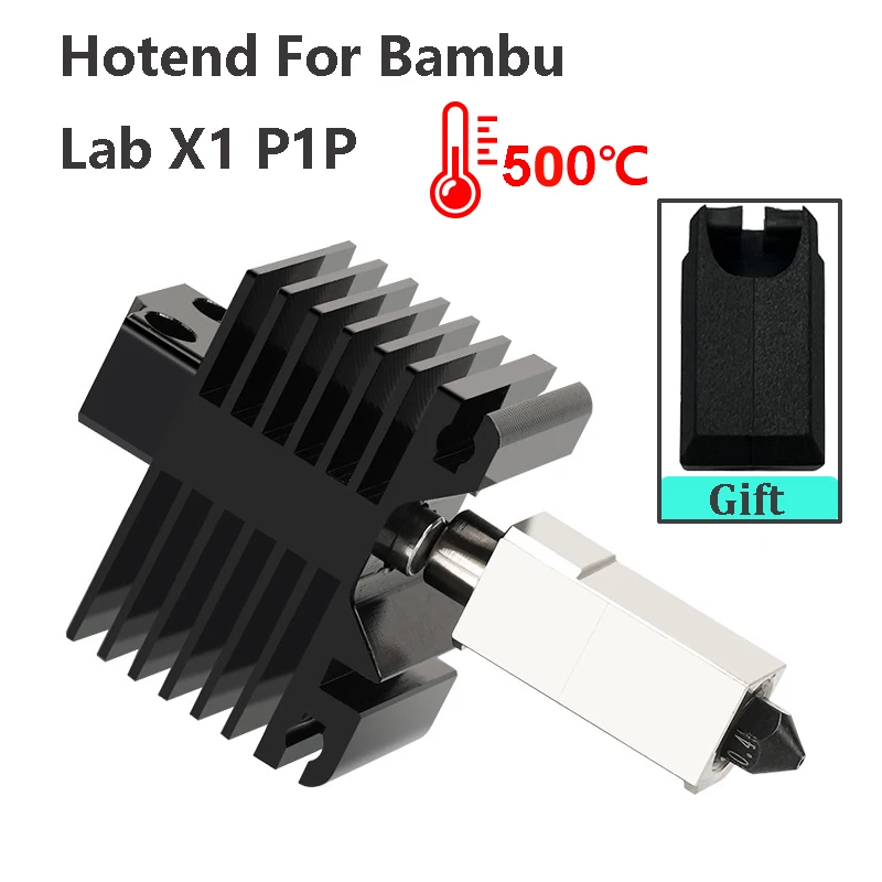 

Модернизированная головка для 3D принтера Hotend для Bambu Lab X1 X1-Carbon Combo P1P, J-Head, с медным покрытием, тепловой блок, сопло из закаленной стали