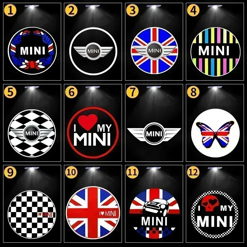 

2Pcs New LED Light Car Door Projector Car Welcome Light For BMW Mini Cooper One S JCW R55 R56 R50 R53 R60 F55 F56 Countryman