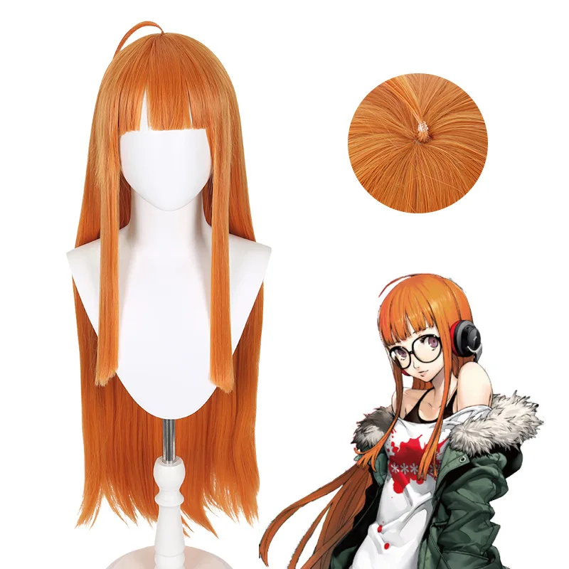 

Orange Long Straight Hair Cosplay Wig For Persona5's Sakuragi Futaba