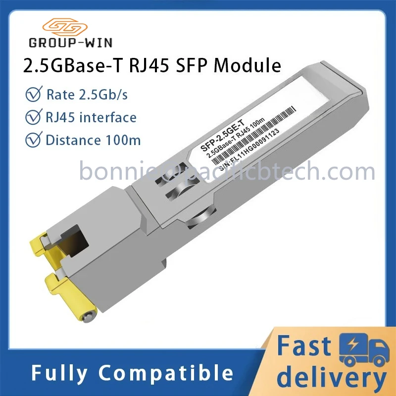 

Медный порт 2,5G RJ45, 100 м для порта Ethernet, модуль приемопередатчика SFP, совместимый с Cisco Mikrotik Ethernet, совместимый с sfp