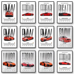 Classic Red Performance Sports Car Wall Art M3 F40 812 FS90 Luxury Car HD Canvas Print Poster Home Living Room Bedroom No Frame
