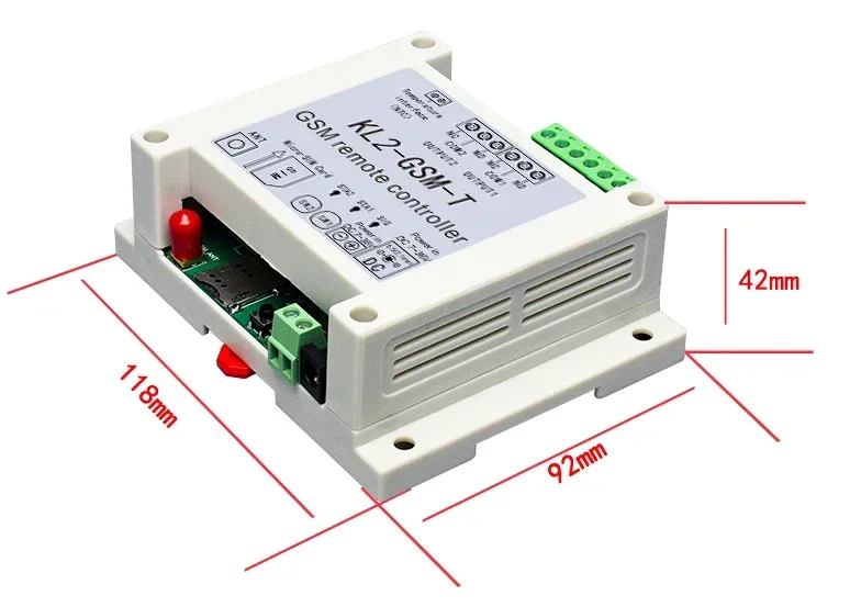 KL2-GSM-TC Dual Relay Switch Module GSM Alarm with SMS Controller with Temperature Sensor for Lighting/Fish Pond Culture/Storage