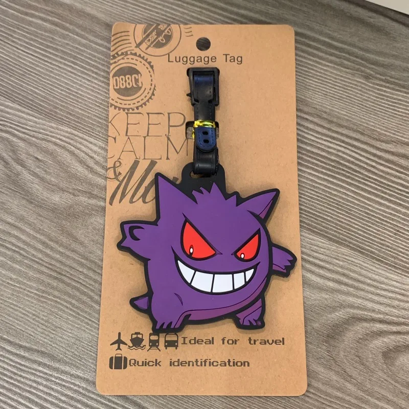 Pokemon PVC Leather Luggage Tag Suitcase Identifier Label Baggage Boarding Bag Tag Name ID Address Holder Travel Accessories