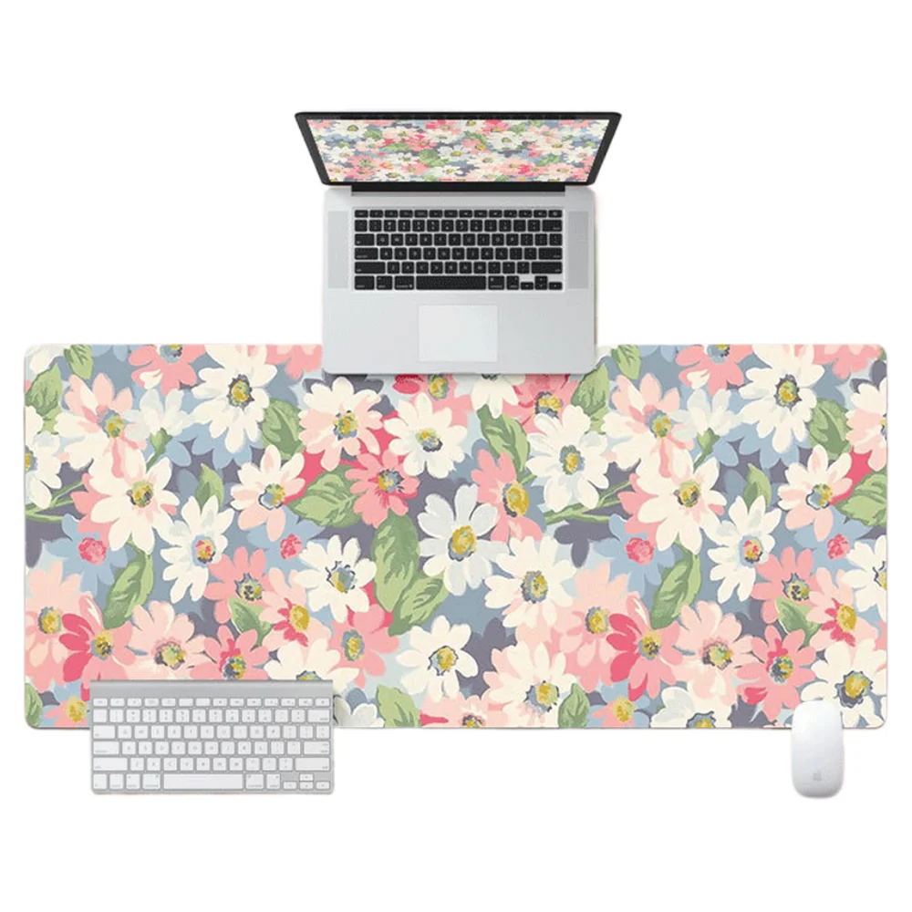

Коврик для мыши с цветочным рисунком в стиле масляной живописи, нескользящий, с фиксированным краем, настольный коврик