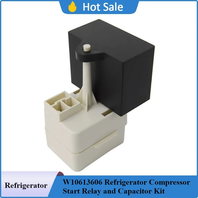 

W10613606 Refrigerator Compressor Start Relay and Capacitor Kit - 2 Pcs Set (PTC Relay + Start Capacitor)