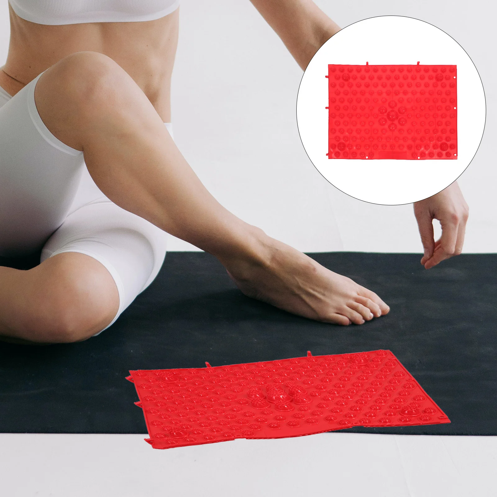 

Reflexology Foot Massage Pad Blood Circulation Acupressure Mat Feet Massaging Plate (Red) foot massage mat